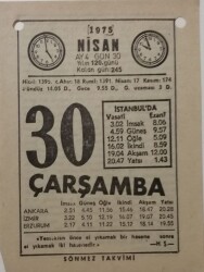 30 Nisan 1975 Takvim Yaprağı - Doğum Günü Hediyesi EFM(N)8157 - 1