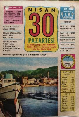 30 Nisan 1979 Takvim Yaprağı - Doğum Günü Hediyesi EFM(N)8505 - 2