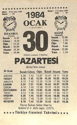 30 Ocak 1984 Takvim Yaprağı - Doğum Günü Hediyesi EFM(N)11304 - 1