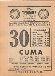 30 Temmuz 1976 Takvim Yaprağı EFM(N)2187 - 1