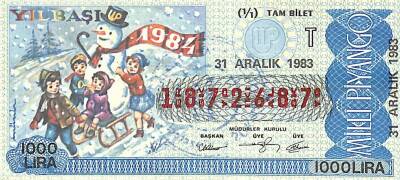 31 Aralık 1983 Piyango Bileti Tam Bilet PYB6425 - 1