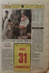 31 Mart 1979 Takvim Yaprağı - Doğum Günü Hediyesi EFM(N)7883 - 2