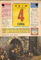 4 Ekim 1974 Takvim Yaprağı - Doğum Günü Hediyesi EFM(N)10371 - 4