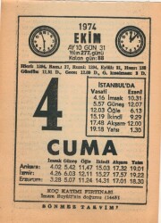 4 Ekim 1974 Takvim Yaprağı EFM(N)2974 - 3