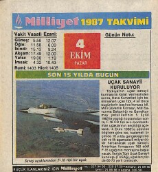 4 Ekim 1987 Resimli Takvim Yaprağı - Doğum Günü Hediyesi EFM(N)10502 - 4