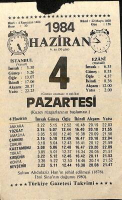 4 Haziran 1984 Takvim Yaprağı - Doğum Günü Hediyesi EFM(N)11456 - 1