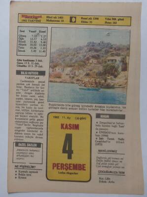 4 Kasım 1982 Takvim Yaprağı - Doğum Günü Hediyesi EFM(N)7340 - 1