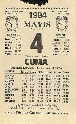 4 Mayıs 1984 Takvim Yaprağı - Doğum Günü Hediyesi EFM(N)11163 - 1