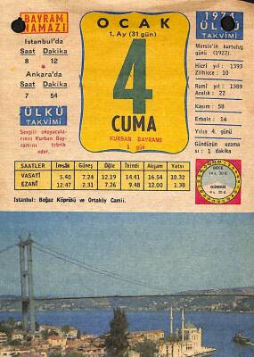 4 Ocak 1974 Takvim Yaprağı - Doğum Günü Hediyesi EFM(N)12402 - 1