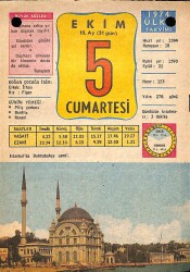 5 Ekim 1974 Takvim Yaprağı - Doğum Günü Hediyesi EFM(N)10372 - 2