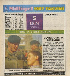 5 Ekim 1987 Resimli Takvim Yaprağı - Doğum Günü Hediyesi EFM(N)10503 - 4