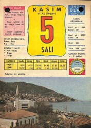 5 Kasım 1974 Takvim Yaprağı - Doğum Günü Hediyesi EFM(N)10678 - 4