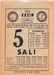 5 Kasım 1974 Takvim Yaprağı EFM(N)3315 - 3