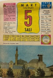 5 Mart 1974 Takvim Yaprağı - Doğum Günü Hediyesi EFM(N)8040 - 2