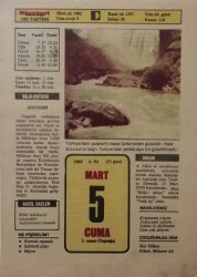 5 Mart 1982 Takvim Yaprağı - Doğum Günü Hediyesi EFM(N)7888 - 2