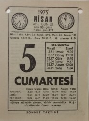 5 Nisan 1975 Takvim Yaprağı - Doğum Günü Hediyesi EFM(N)8132 - 2