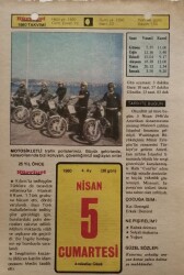 5 Nisan 1980 Takvim Yaprağı - Doğum Günü Hediyesi EFM(N)8389 - 2