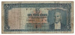 5.Emisyon 3. Tertip 5 Türk Lirası Haliyle TCK9363 - 1