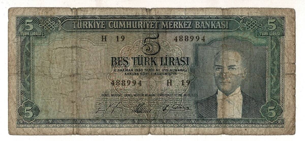 5.Emisyon 4. Tertip 5 Türk Lirası Haliyle TCK9361 - 1