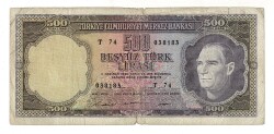 5.Emisyon 4. Tertip 500 Türk Lirası TEMİZ TCK9464 - 1