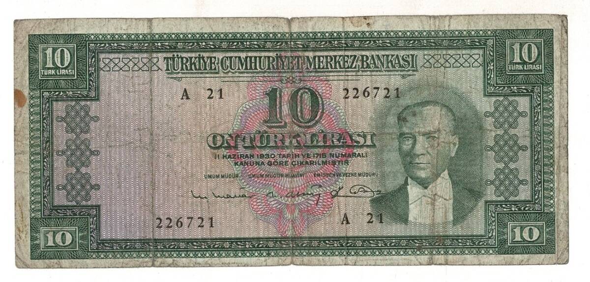 5.Emisyon 6. Tertip 10 Türk Lirası Temiz TCK9368 - 1