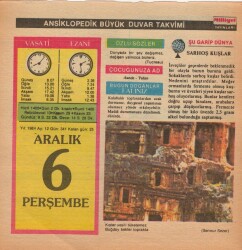 6 Aralık 1984 Takvim Yaprağı EFM(N)4072 - 3