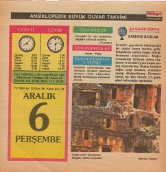 6 Aralık 1984 Takvim Yaprağı EFM(N)4072 - 1