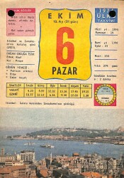 6 Ekim 1974 Takvim Yaprağı - Doğum Günü Hediyesi EFM(N)10373 - 2