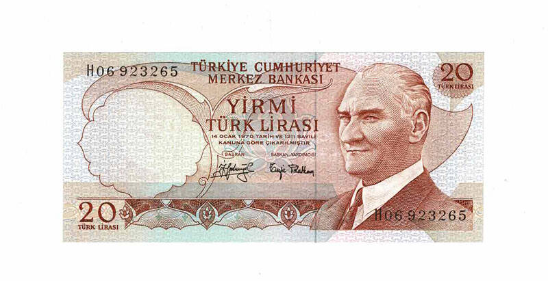 6. Emisyon 3.Tertip 20 Türk Lirası Seri H06 ÇİL TCK9681 - 1