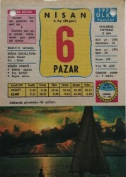 6 Nisan 1975 Takvim Yaprağı - Doğum Günü Hediyesi EFM(N)8289 - 2