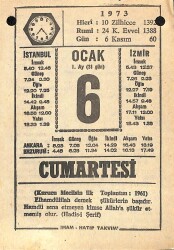 6 Ocak 1973 Takvim Yaprağı - Doğum Günü Hediyesi EFM(N)10815 - 3