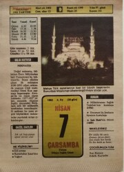 7 Nisan 1982 Takvim Yaprağı - Doğum Günü Hediyesi EFM(N)8342 - 1