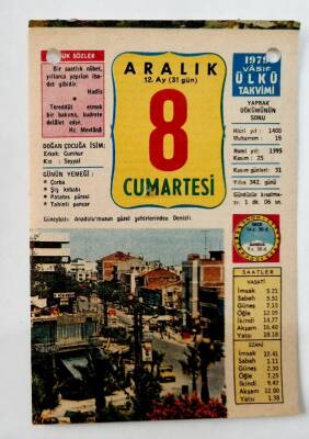 8 Aralık 1979 Takvim Yaprağı -Doğum Günü Hediyesi EFM(N)6534 - 1