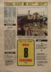 8 Nisan 1982 Takvim Yaprağı - Doğum Günü Hediyesi EFM(N)8343 - 2