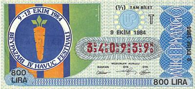 9 Ekim 1984 Piyango Bileti Tam Bilet PYB6324 - 1