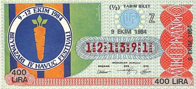 9 Ekim 1984 Piyango Bileti Yarım Bilet PYB6323 - 1