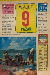 9 Mart 1980 Takvim Yaprağı - Doğum Günü Hediyesi EFM(N)8013 - 2