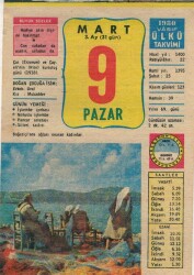 9 Mart 1980 Takvim Yaprağı EFM(N)6134 - 3