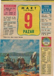 9 Mart 1980 Takvim Yaprağı EFM(N)6134 - 1