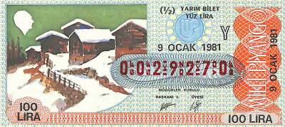 9 Ocak 1981 Piyango Bileti Yarım Bilet PYB6340 - 1