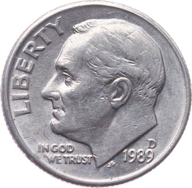 ABD 1 Dime 1989 (D) ÇÇT Roosevelt YMP9935 - 1