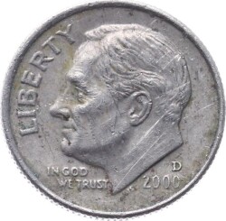 ABD 1 Dime 2000 (D) ÇÇT Roosevelt YMP9834 - 1