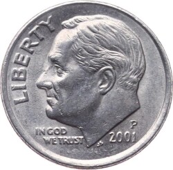 ABD 1 Dime 2001 (P) ÇÇT Roosevelt YMP9839 - 1