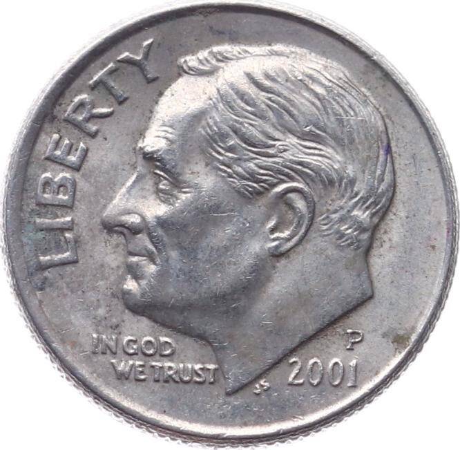 ABD 1 Dime 2001 (P) ÇÇT Roosevelt YMP9843 - 1