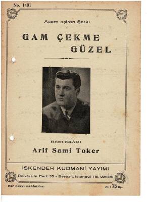 Acem Aşiran Şarkı - Gam Çekme Güzel Nota Kitapçığı EFM1976 - 4