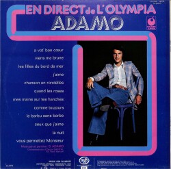 Adamo (1976 - France) - En Direct de LOlympia LP (109) PLK18952 - 2