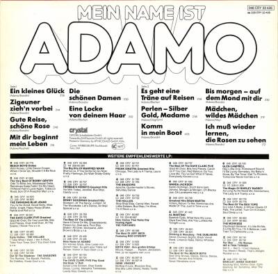 Adamo – Mein Name Ist Adamo (1973 - Almanya) LP PLK19072 - 2