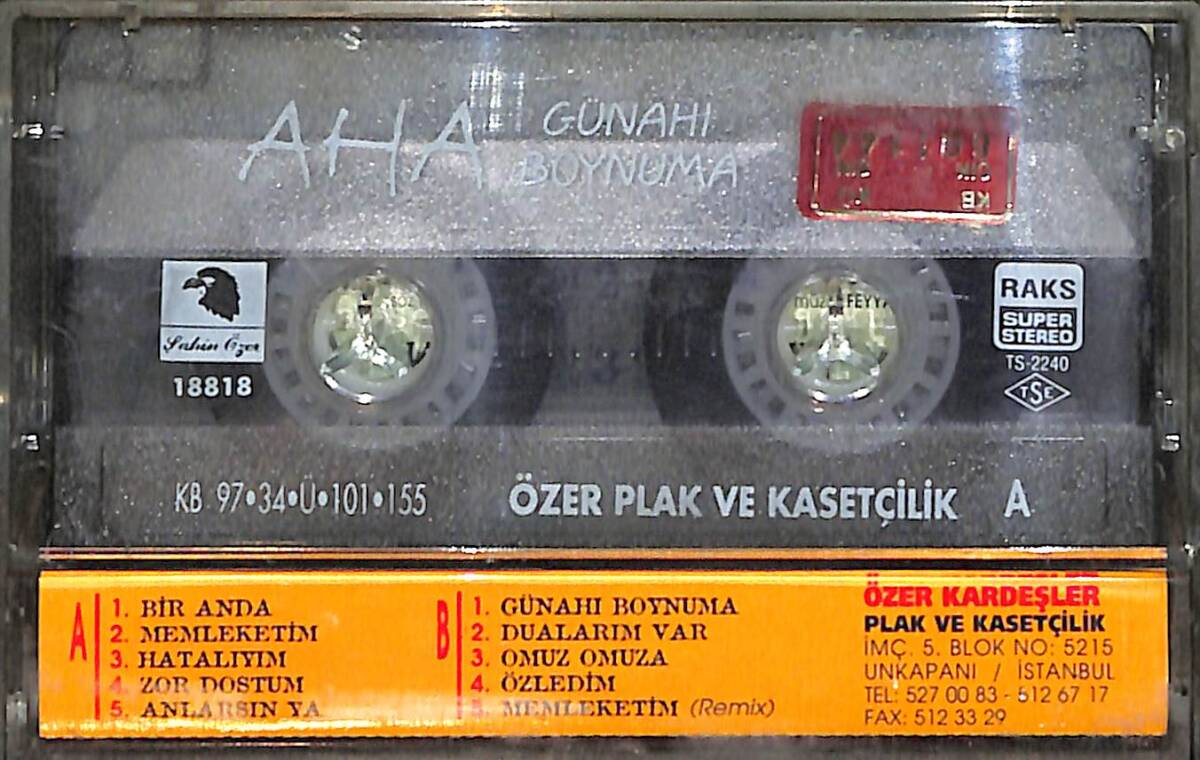 Aha - Günahım Boynuma Kaset (Kırmızı Bandrol - İkinci El) KST27438 - 2