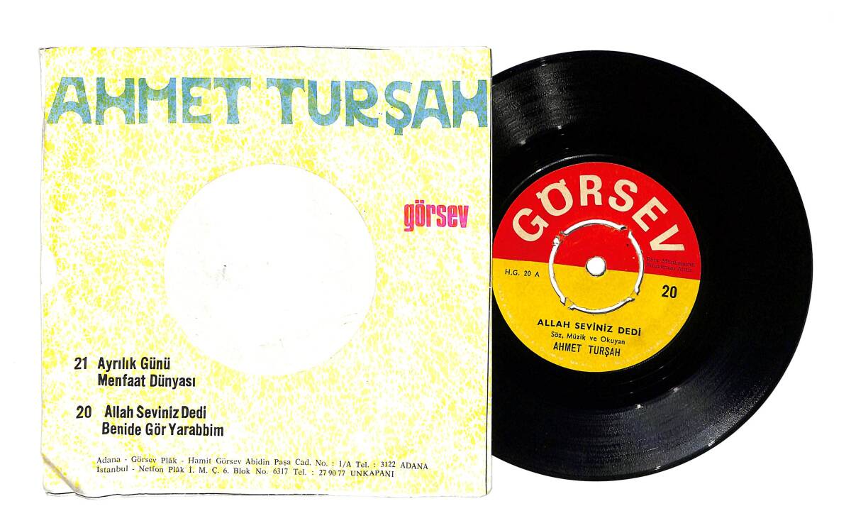 Ahmet Turşah - Allah Seviniz Dedi / Beni De Gör Yarabbim PLAK (10/8) PLK25704 - 2