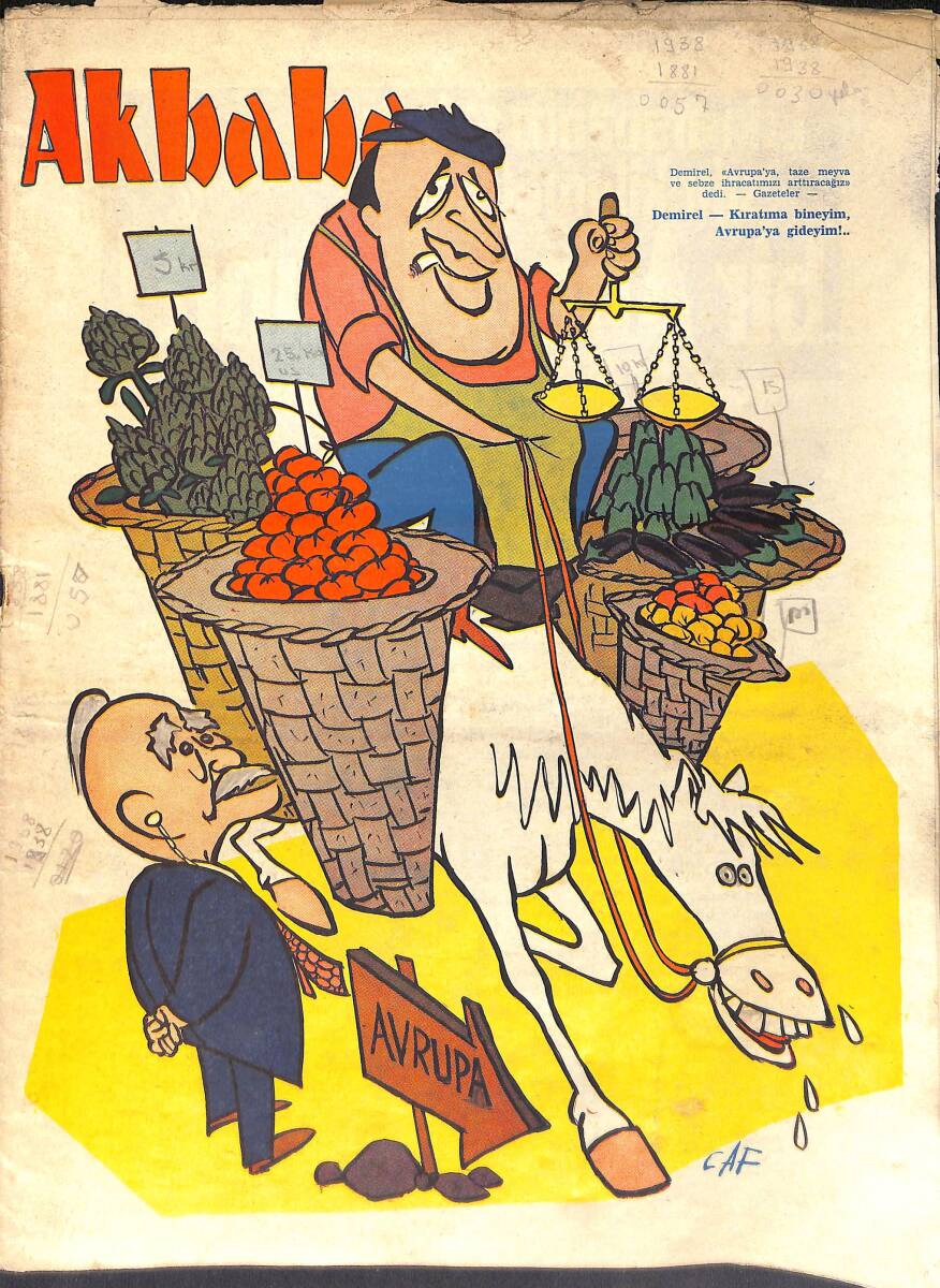 Akbaba Mizah Karikatür Dergisi 11 Eylül 1968 Sayı: 38 - Yusuf Ziya Ortaç - Refik Erduran - Mukadder Özakmak - Adnan Veli NDR93159 - 1